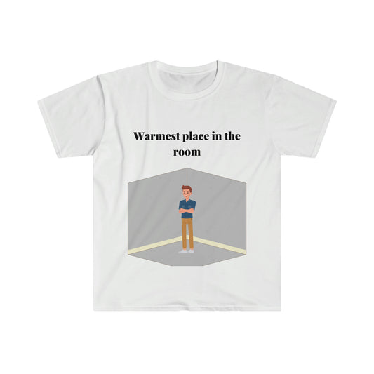 Warmest Place in the Room - 90 Degrees - Men's Softstyle Funny T-Shirt - Puns